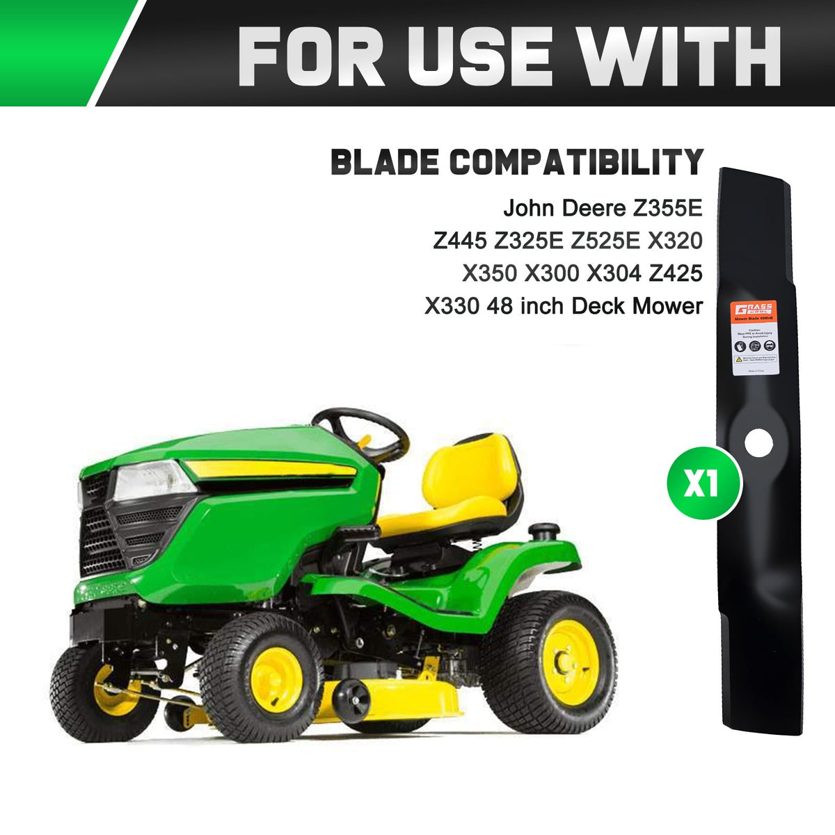 Grasscool blades compatible with John Deere Z425 and Z445 series