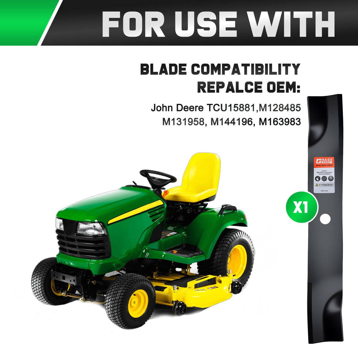 Grasscool compatible blades for Z600–Z970R series with strong airflow.