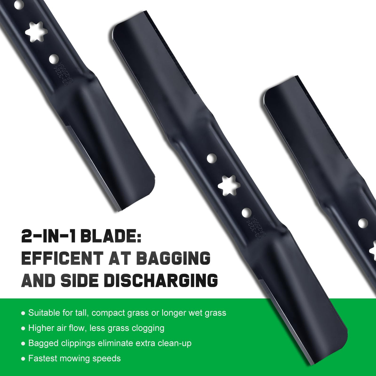 Grasscool 2-in-1 blade design supports side discharge
