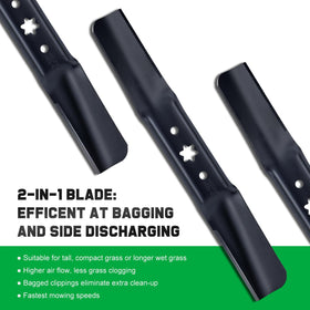 Grasscool 2-in-1 blade design supports side discharge