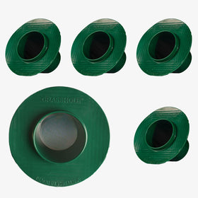 GRASSHOLE sprinkler head guard ABS plastic durability resists cracking and fading.