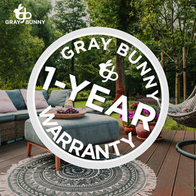 Gray Bunny easy-clean seed tray for quick outdoor cleanup.