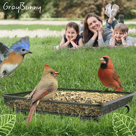 Gray Bunny platform mesh seed tray attracts birds with minimal mess.