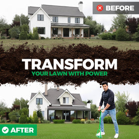 GrdnCare aerator with adjustable-height handle for comfortable operation.