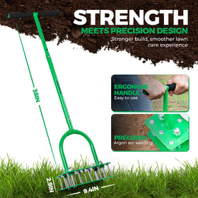 GrdnCare aerator creating deep channels for improved oxygen and water reach.