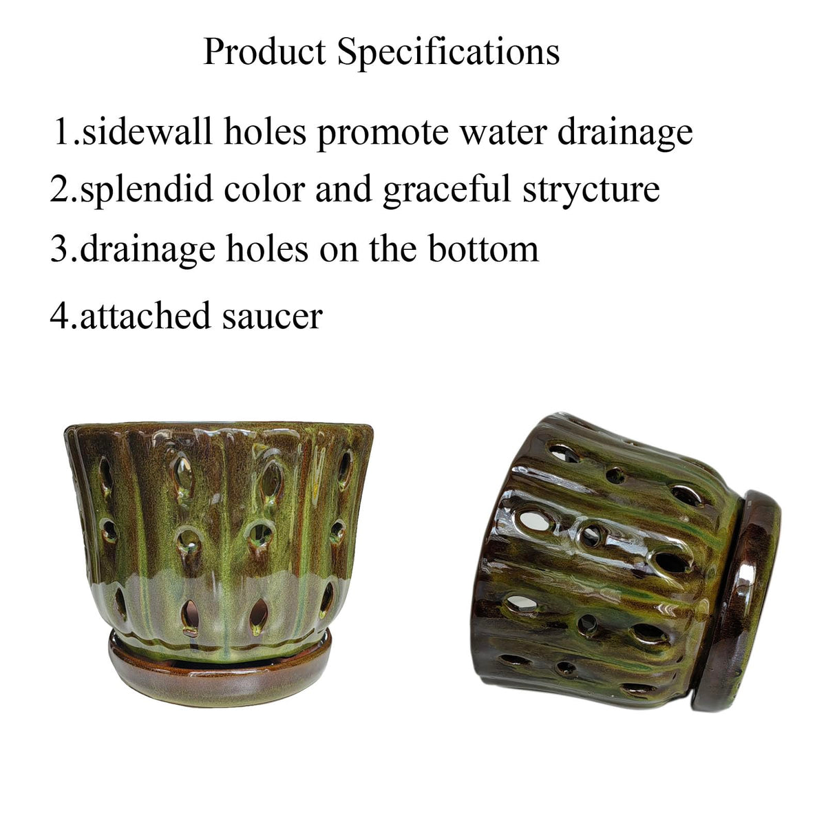 Grdthzey 6-inch orchid pot with a wide, stable profile