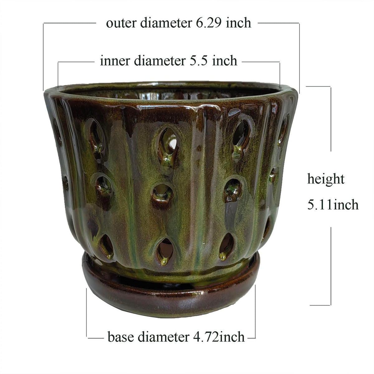 Grdthzey ceramic pot features bottom drainage hole for better water management
