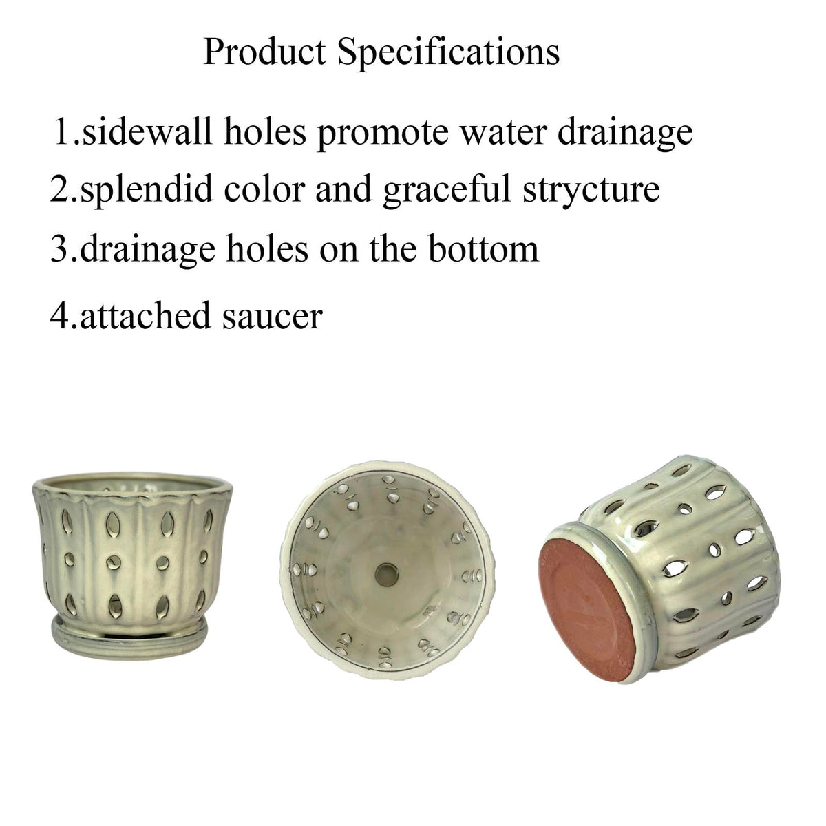 Grdthzey ceramic pot with glazed finish for a sleek, low-maintenance display