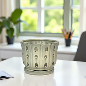 Grdthzey ceramic orchid pot on kitchen counter, compact and stylish