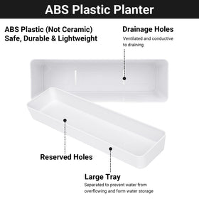 GREANER ABS plastic planter is lightweight, durable, suitable for indoor and outdoor use.