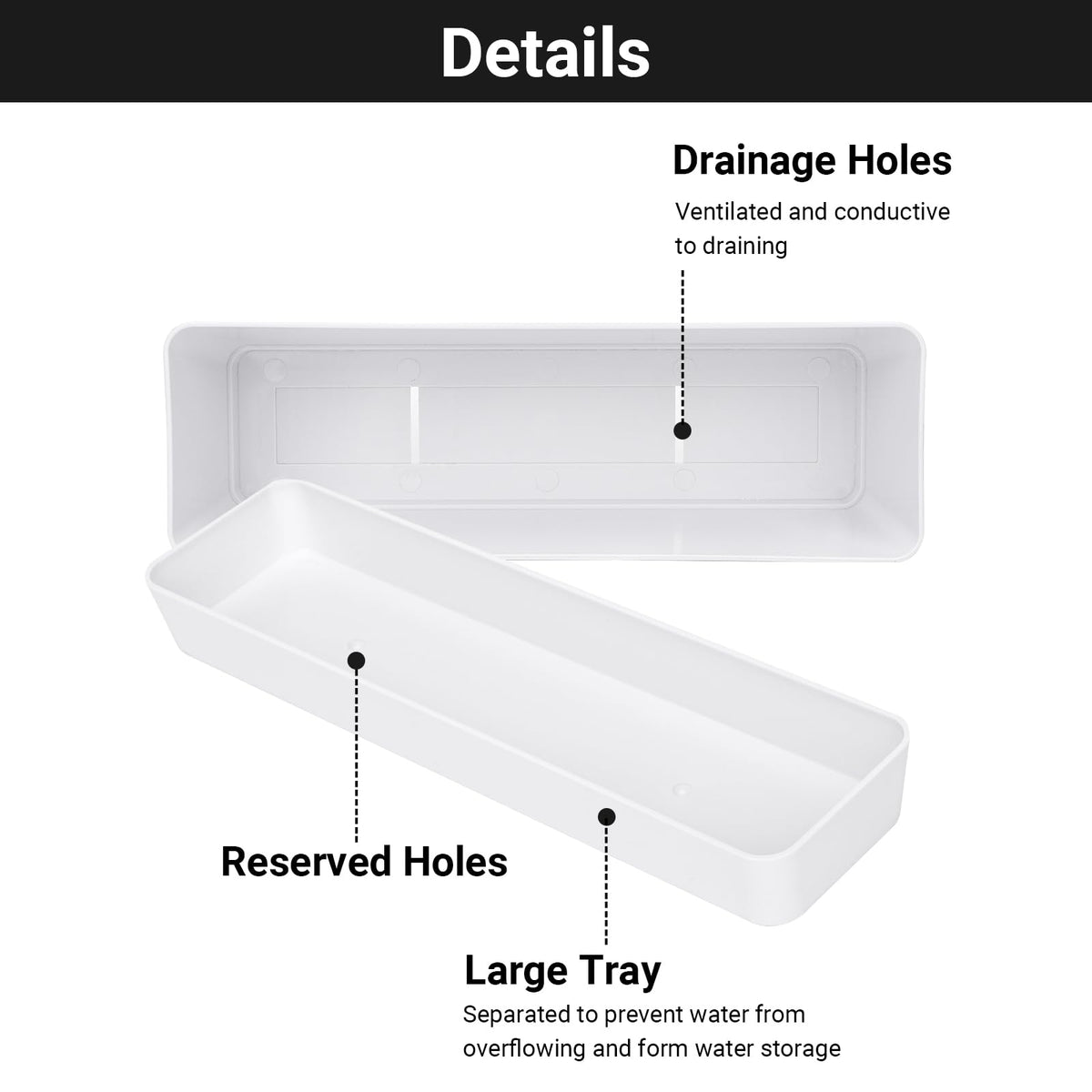 GREANER removable saucer tray eases cleaning and protects surfaces