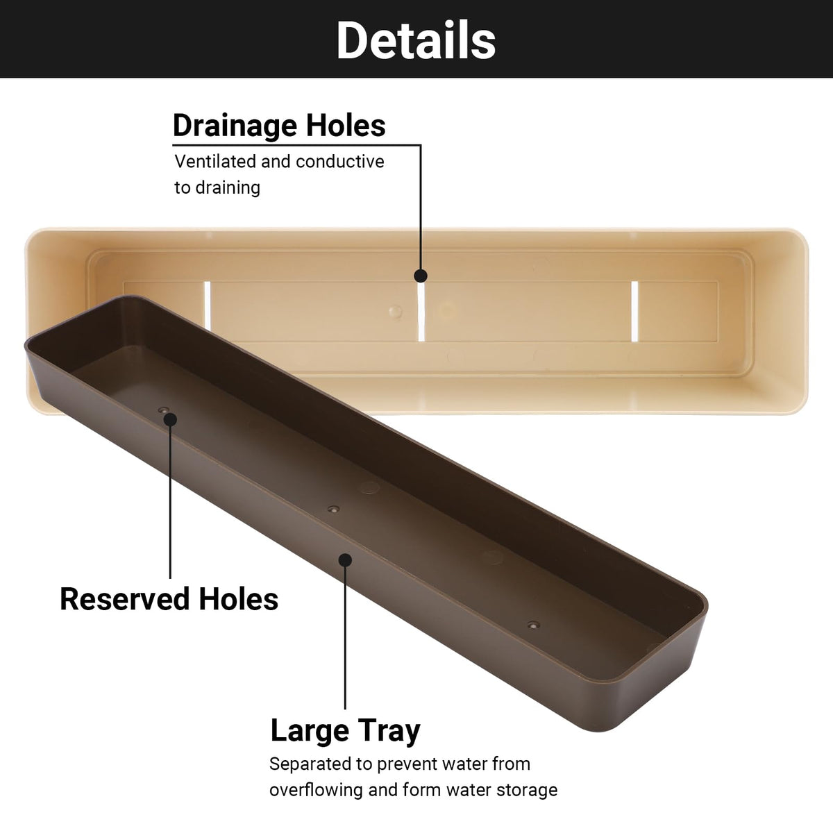 GREANER rectangle planter used as herb garden on a kitchen windowsill