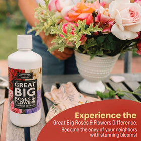 Great Big Roses organic-input image highlights USDA certification and eco-friendly sourcing.