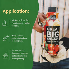 Great Big Tomatoes easy dilution usage demonstrates quick mixing and simple application