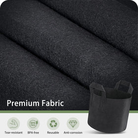 GreatBuddy 12-pack grow bags reinforced stitching visible for long-lasting use.