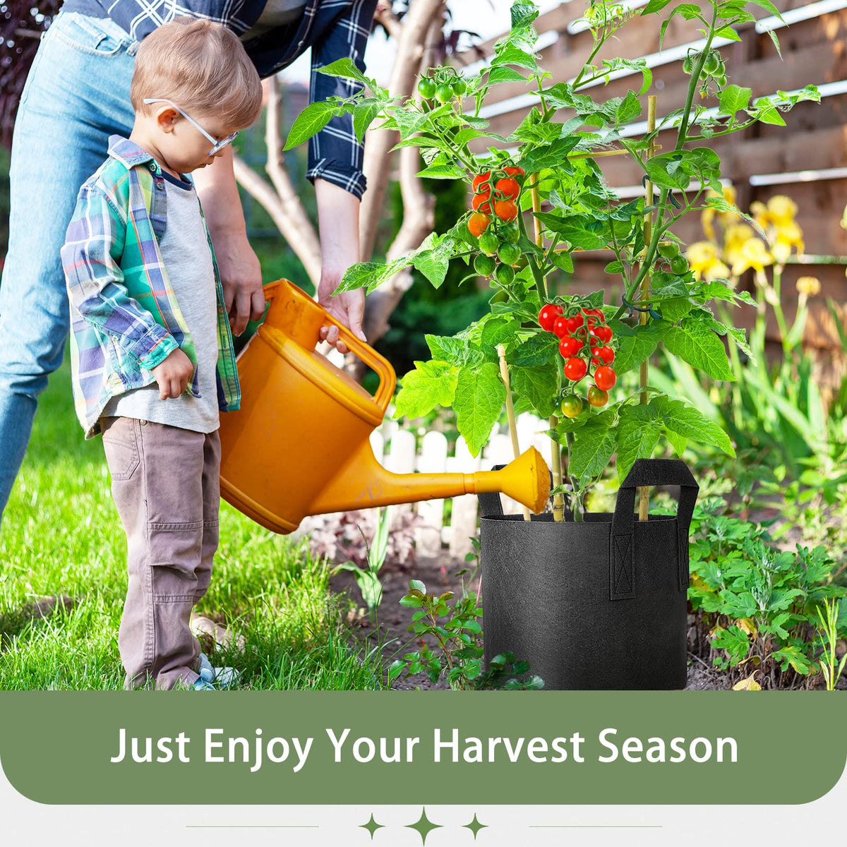 GreatBuddy 12-pack grow bags washable reusable design supports multiple seasons.
