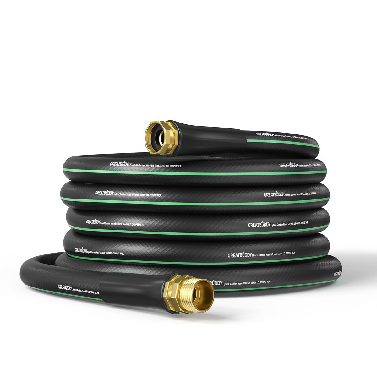 GreatBuddy garden hose 50 ft with flexible rubber body for easy watering