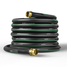 GreatBuddy garden hose 75ft crush-rebound body for durability and kink resistance.