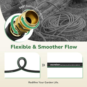 GreatBuddy garden hose 75ft storage friendly and backed by support.