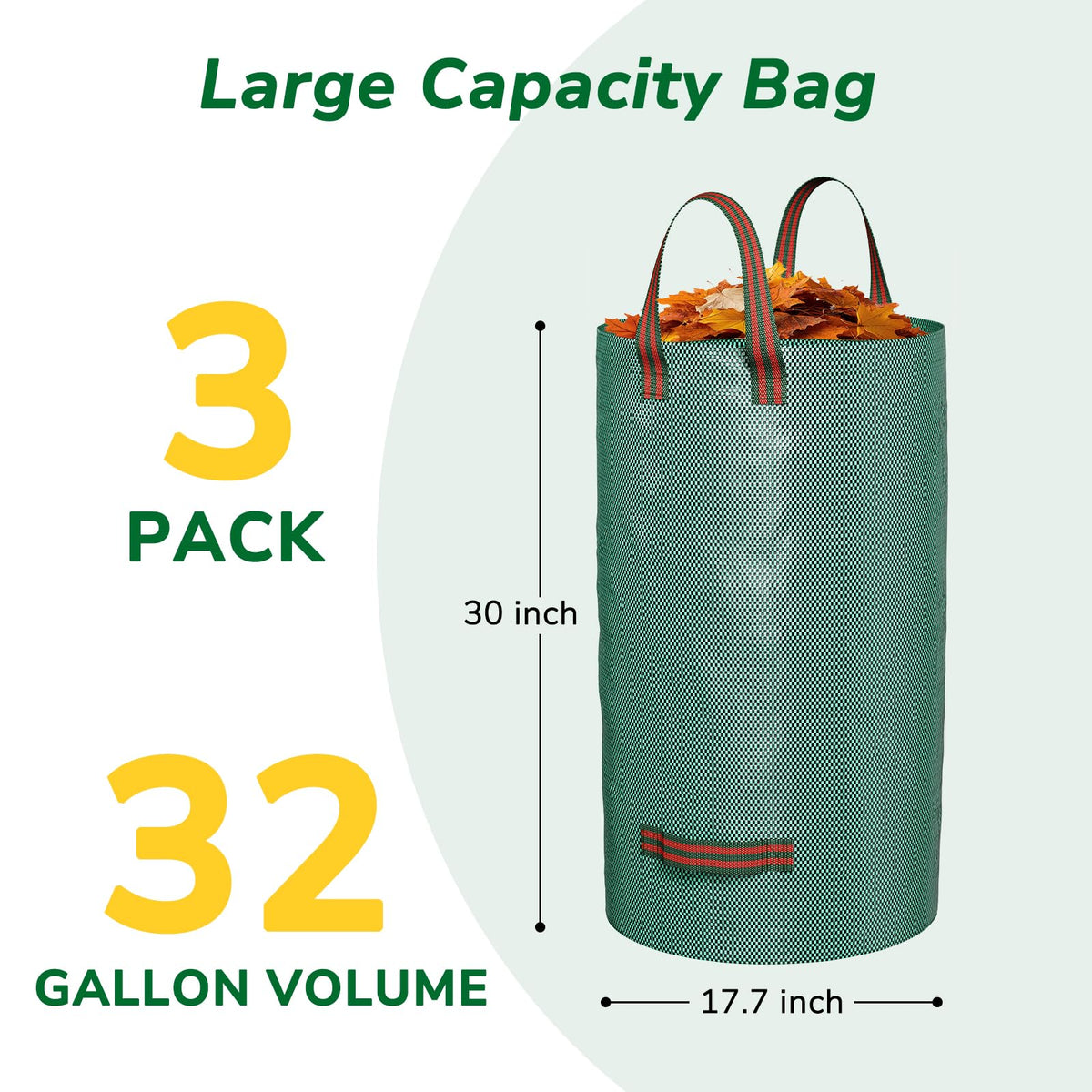 GreatBuddy bag showcases heavy-duty fabric that resists tears during outdoor cleanup.