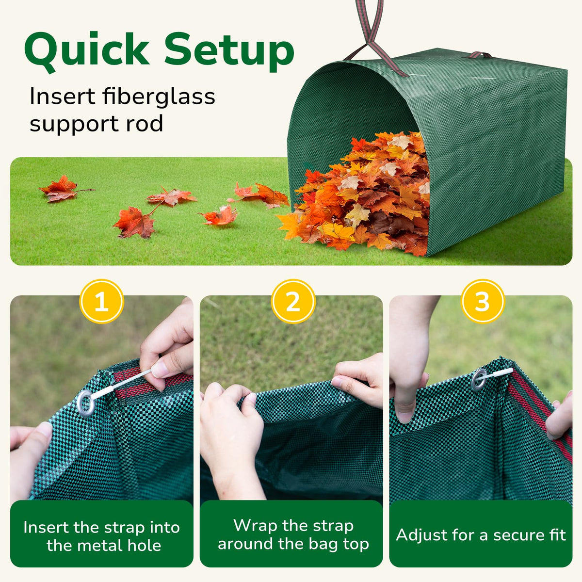 GreatBuddy bag simplifies yard cleanup with a reliable foldable design.