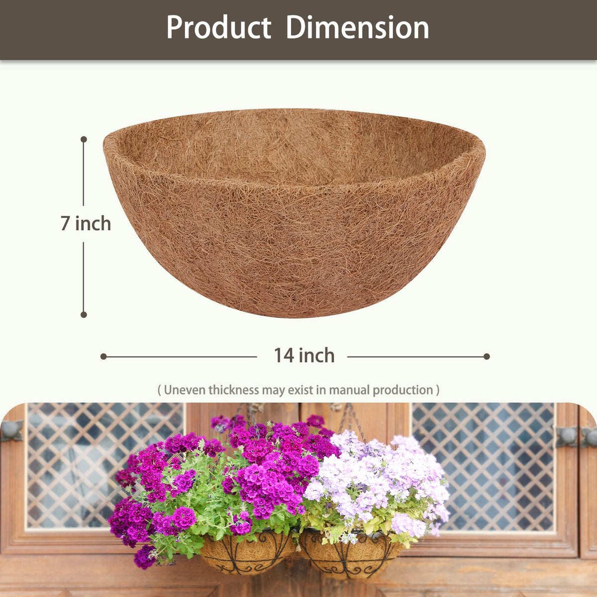 GreatBuddy natural coconut fiber liner for healthy root growth and easy planting