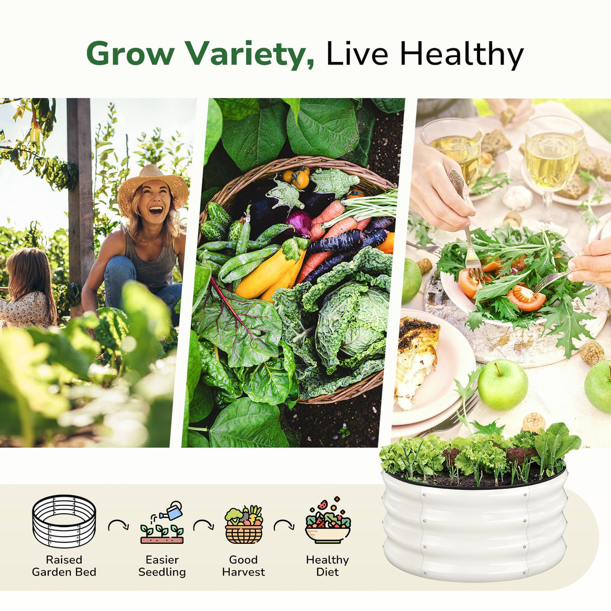 GreatBuddy outdoor-garden-setup-on-patio assembled bed fits patios, balconies, and lawns.