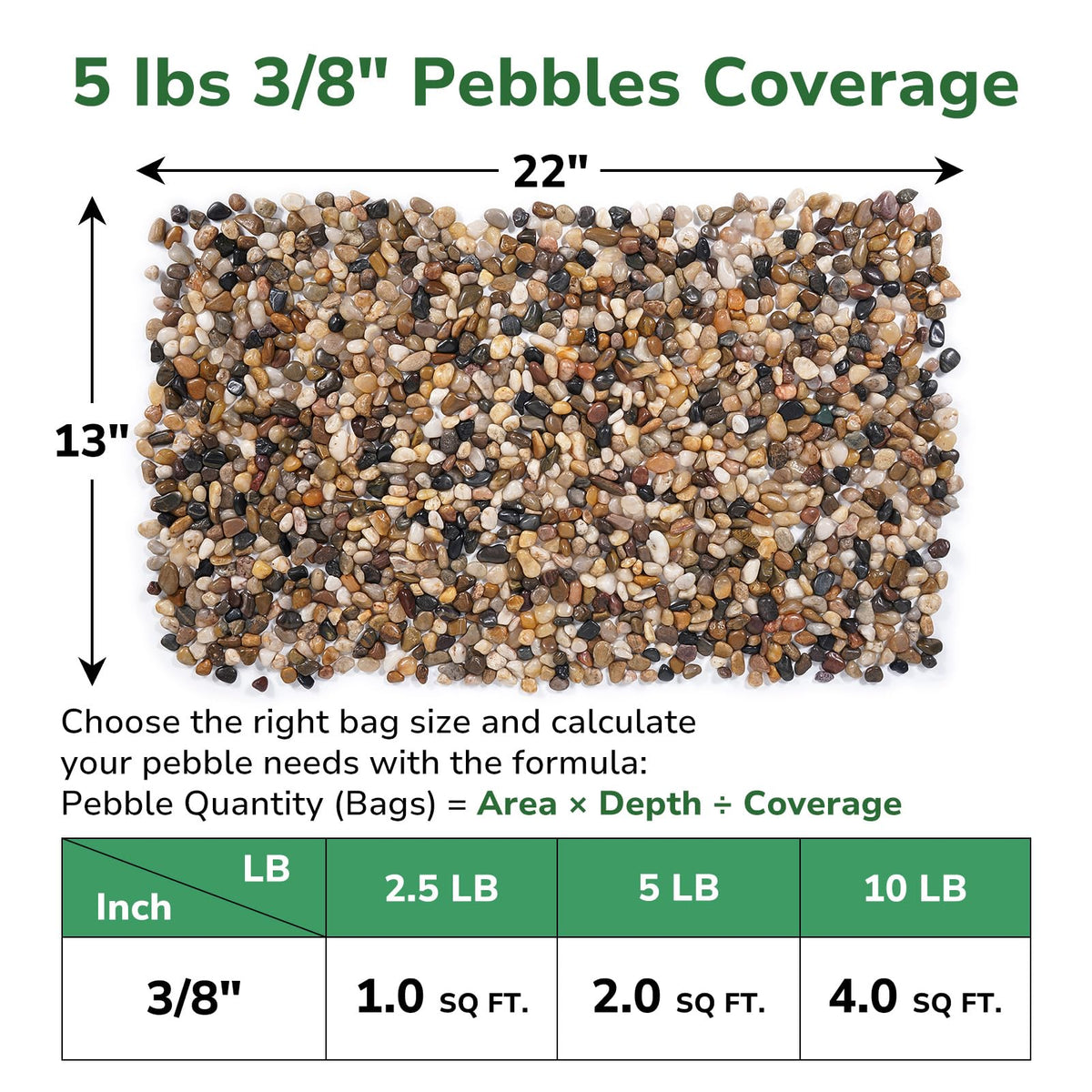 GreatBuddy pebbles in a vase create a tidy, moisture-retentive decorative layer.