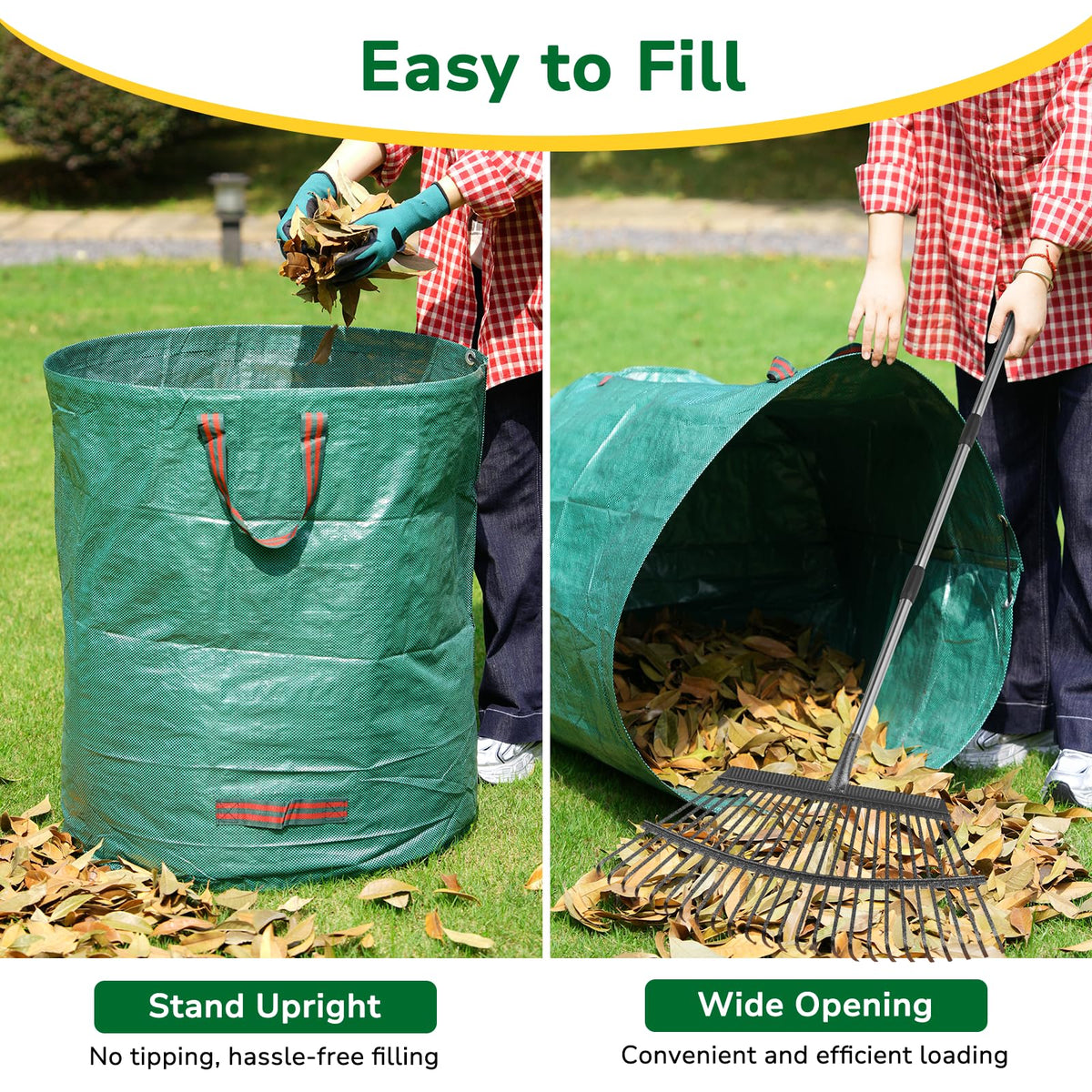 GreatBuddy bag features top and bottom handles for easy carrying and tipping