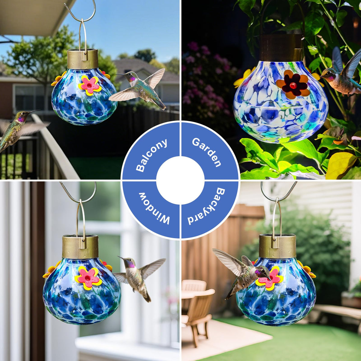 Grebilux garden decor solar hummingbird light adds outdoor color