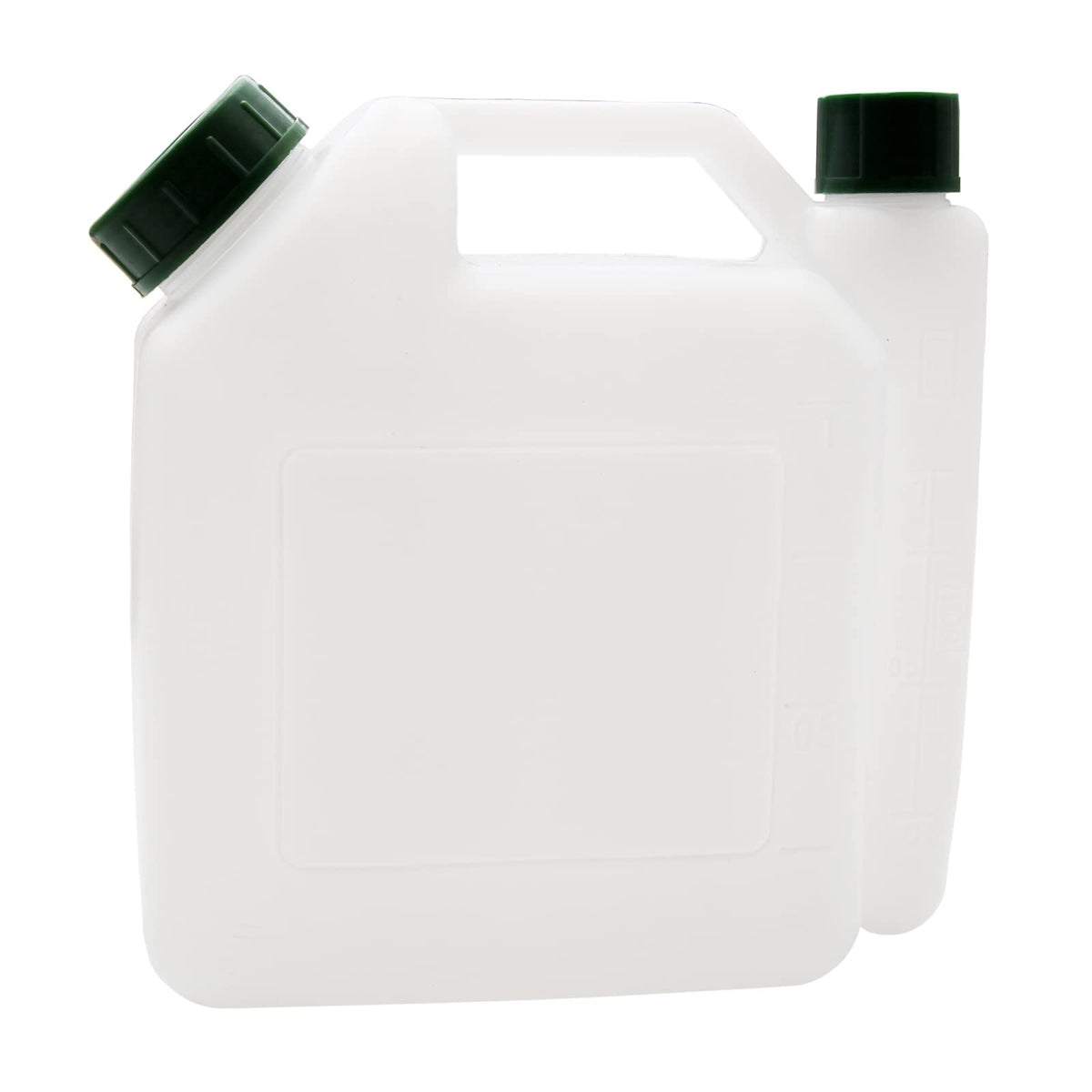 Grebizan 2-stroke fuel mixing bottle with 1 L capacity and clear ratio marks.