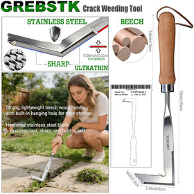 Grebstk beech handle weeder with non-slip grip in wet conditions.