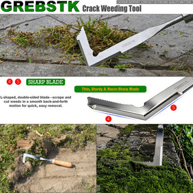 Grebstk compact 13-inch design eases back-and-forth scrapes.