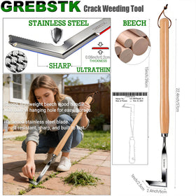 GREBSTK crevice weeder highlights beech handle for comfortable, non-slip grip