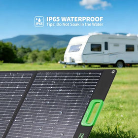 GRECELL 100W panel in compact briefcase design for travel