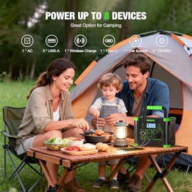 GRECELL 300W AC outlet powering small appliances on the go