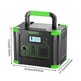 GRECELL 300W LCD display shows battery and status at a glance