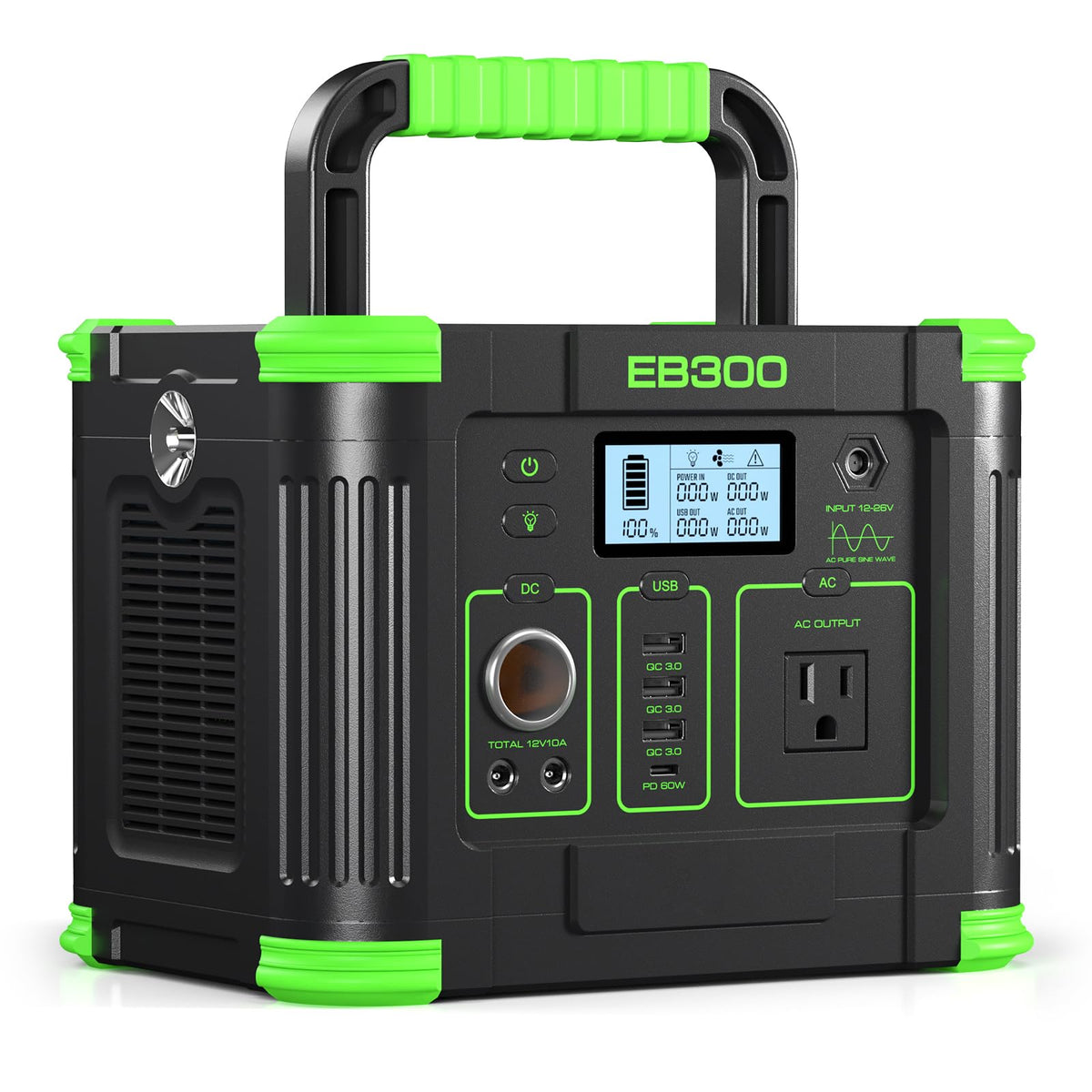 GRECELL portable power station 330W with AC outlet powers laptops on the go