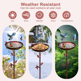 GRECOMEIN bird bath stands 38.5 inches tall for elevated water access.