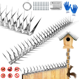 GRECOMEIN bird spikes 158inch stainless steel deter birds from roosting outdoors.