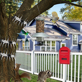 GRECOMEIN easy-installation spikes simplify securing fences and trees.