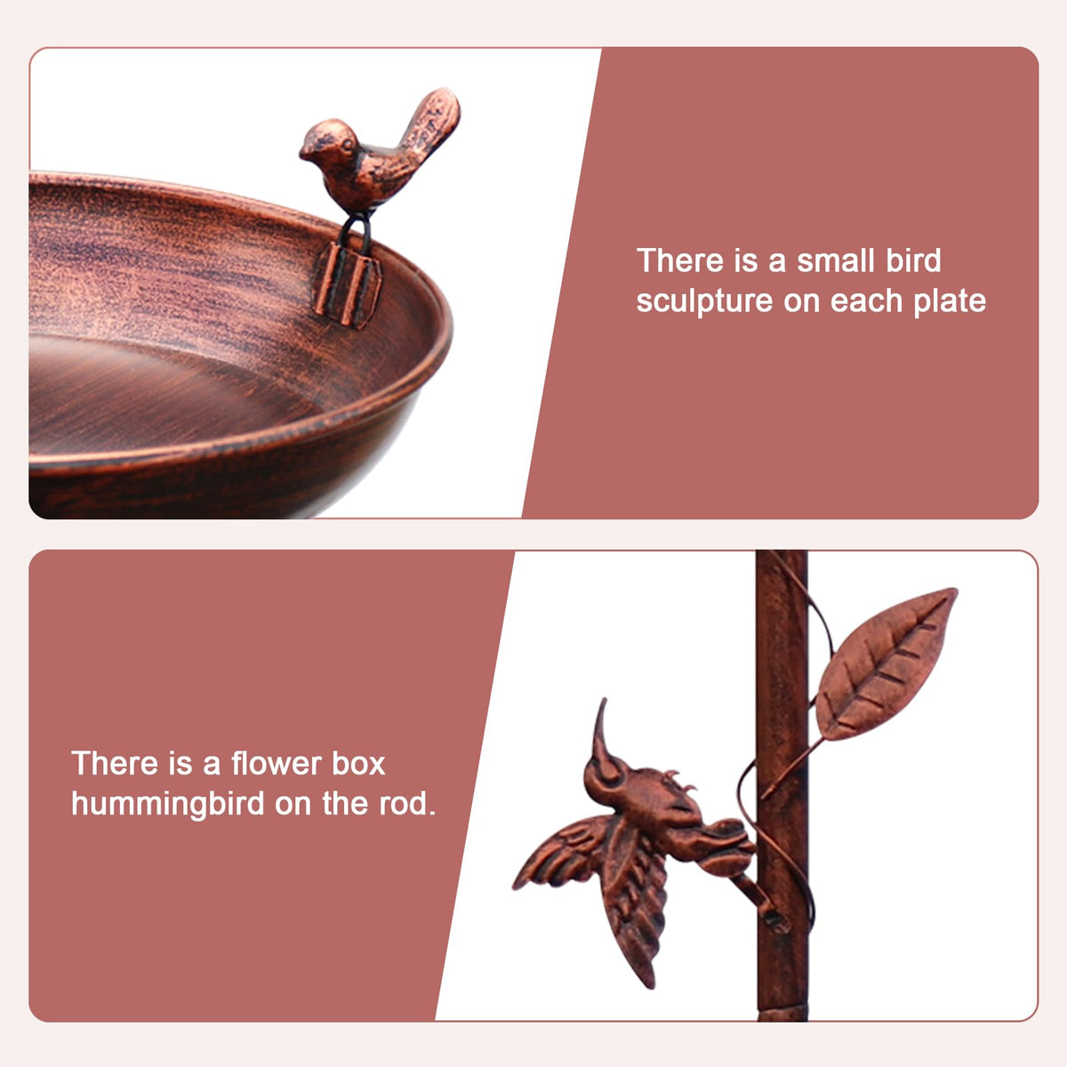GRECOMEIN large 12-inch bowl accommodates multiple birds for bathe and drink.