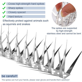 GRECOMEIN squirrel deterrent spikes guard outdoor bird feeders against raids.
