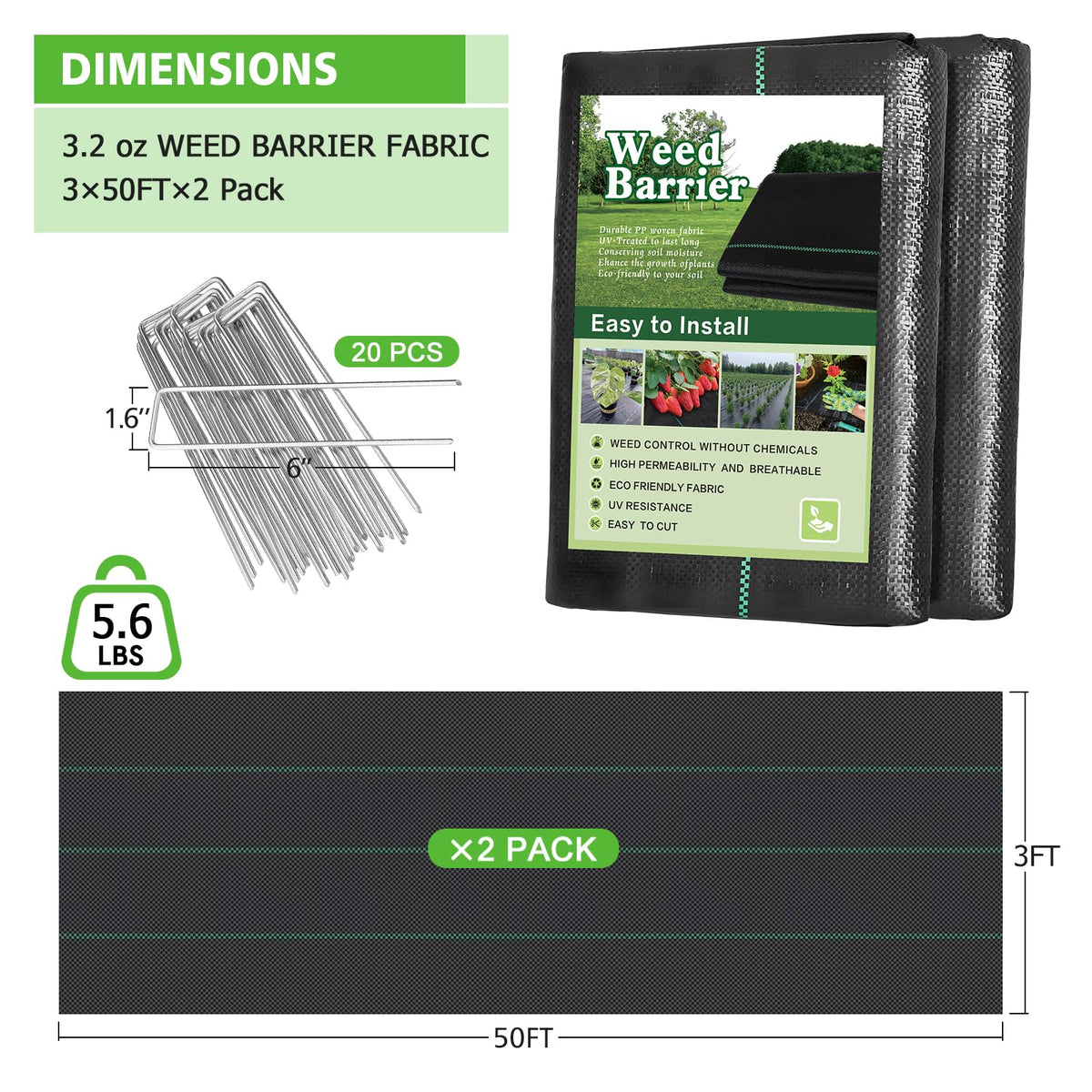 Gree-Mac heavyweight garden cloth shown flat for irrigation-friendly soil