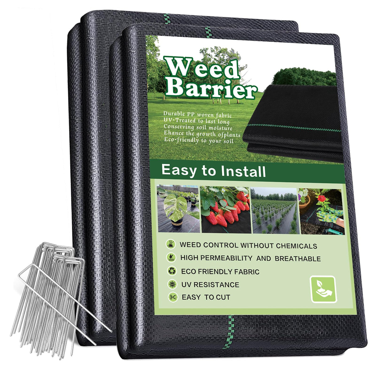Gree-Mac weed barrier roll blocks weeds while allowing air and water to reach roots
