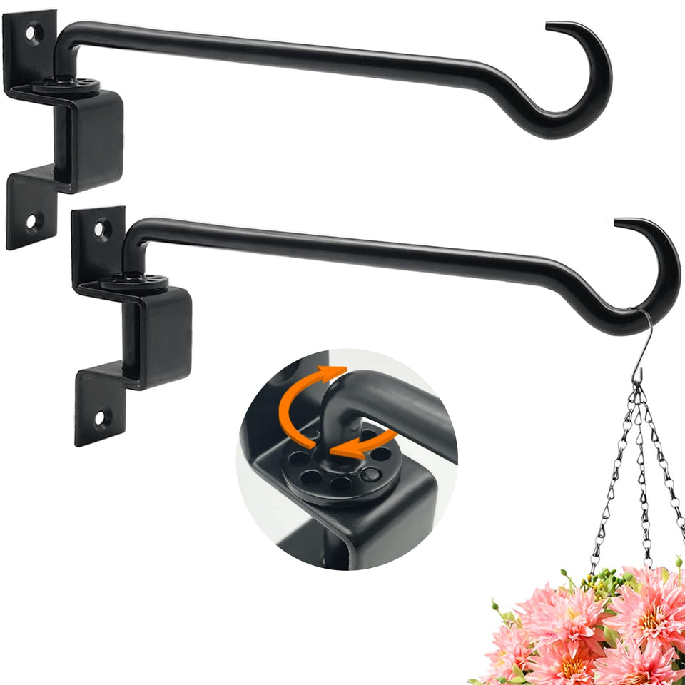 Greemov 16-inch swivel plant hangers in use, adjustable for sun exposure.