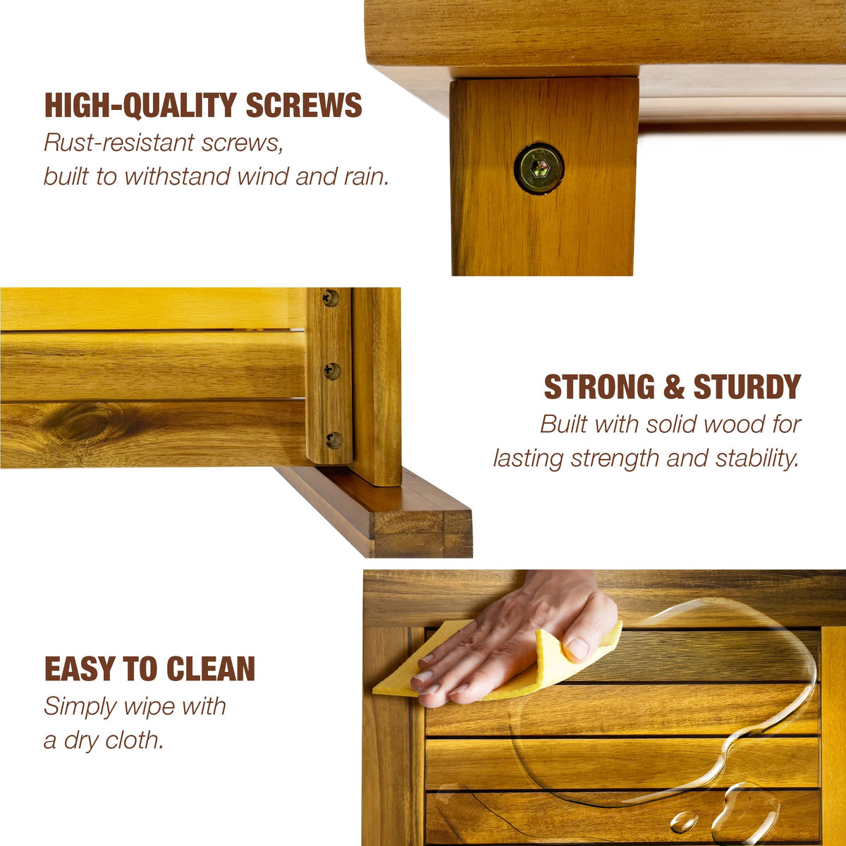 GREEN ALLUVIUM Adirondack table demonstrates easy assembly with no tools required.
