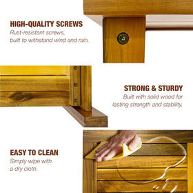 GREEN ALLUVIUM Adirondack table demonstrates easy assembly with no tools required.