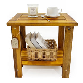 GREEN ALLUVIUM Double Adirondack Table weatherproof outdoor side table for patios and decks.