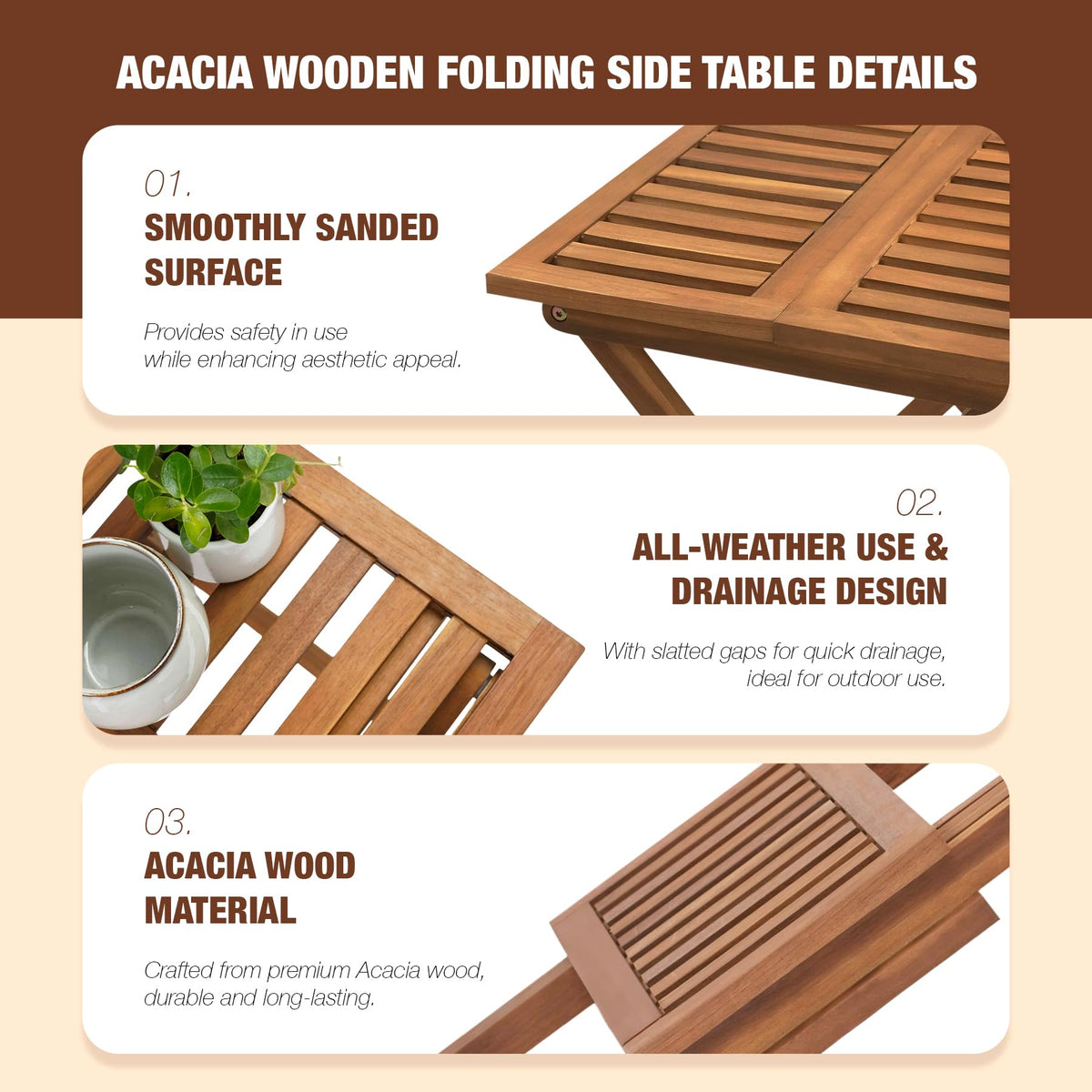 GREEN ALLUVIUM folding table folds flat for compact storage